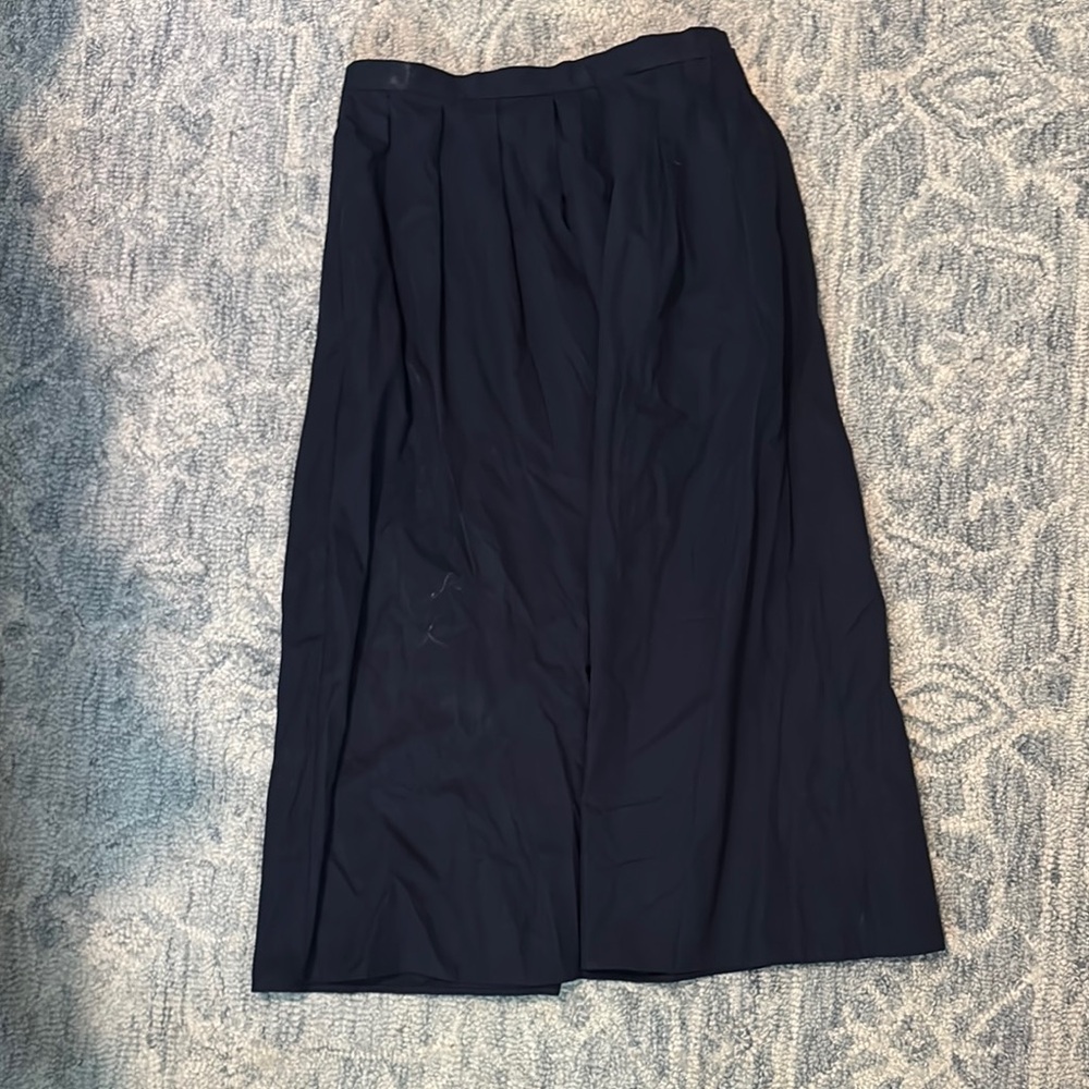 NWT Banana Republic Navy Midi A-Line Pleated Skirt
